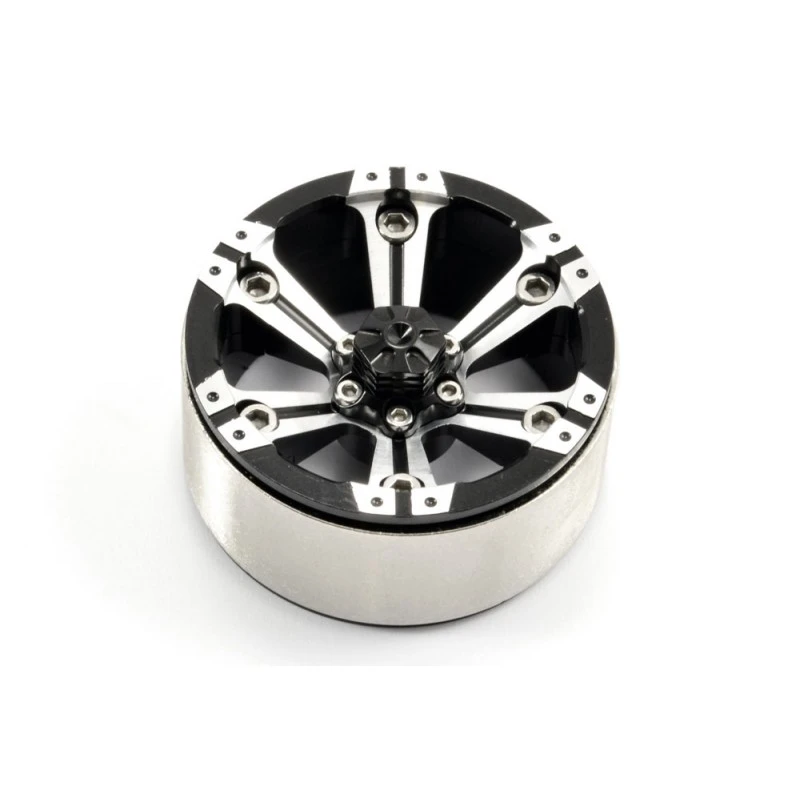Jantes lourdes Beadlock 1.9" aluminium 6 rayons gris/noir 1/10 (2) Fastrax Fastrax FAST0145 - 1