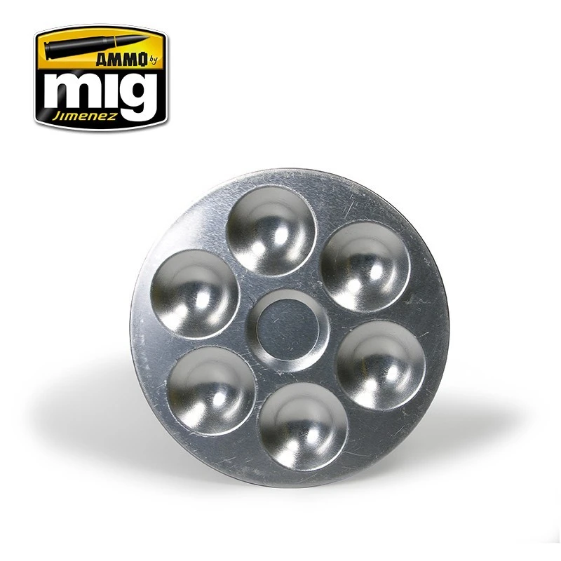 Aluminum paint palette 6 compartments Mig AMMO - MIG Jimenez A.MIG-8008 - 1