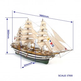 Bateau Amerigo Vespucci 1/100 kit construction bois OcCre OcCre 15006 - 4