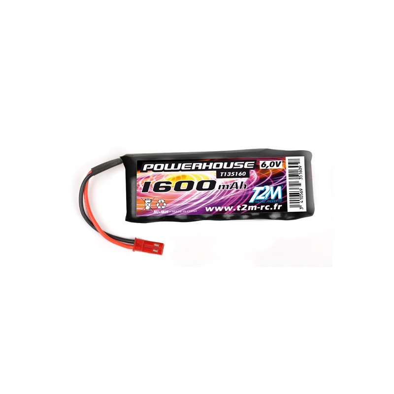 Long Accu Reception 6V 1600mAh Ni-Mh JST T2M T2M T135160 - 1