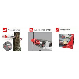 Avion P-51D Mustang 400mm V1 Rouge avec stabilisateur de vol RTF Volantex Volantex V761-5V2R - 2