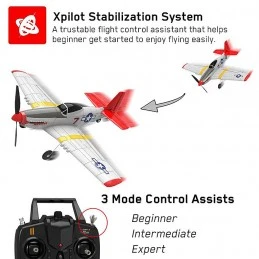 P-51D Mustang 400mm V1 Red Aircraft with Volantex RTF Flight Stabilizer Volantex V761-5V2R - 3