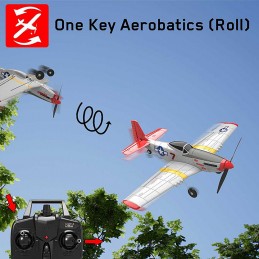 Avion P-51D Mustang 400mm V1 Rouge avec stabilisateur de vol RTF Volantex Volantex V761-5V2R - 5