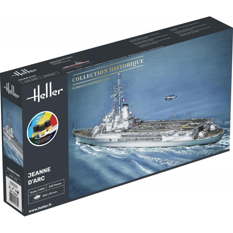Bateau Jeanne d'Arc 1/400 Heller + colle et peintures Heller HEL-57034 - 1