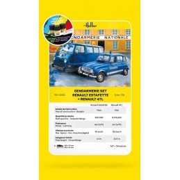 Set Renault Estafette and Renault 4TL Gendarmerie 1/24 Heller + glue and paints Heller HEL-52325 - 3