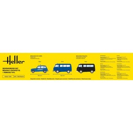 Set Renault Estafette and Renault 4TL Gendarmerie 1/24 Heller + glue and paints Heller HEL-52325 - 3