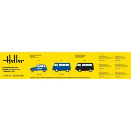 Set Renault Estafette et Renault 4TL Gendarmerie 1/24 Heller + colle et peintures Heller HEL-52325 - 3