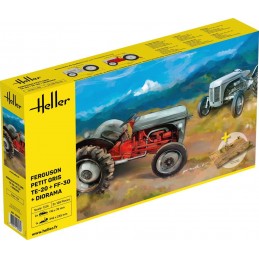 Set of 2 tractors Fergusson Petit Gris TE-20 and FF-30 + Diorama 1/24 Heller Heller HEL-50326 - 1