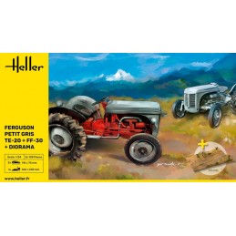 Set of 2 tractors Fergusson Petit Gris TE-20 and FF-30 + Diorama 1/24 Heller Heller HEL-50326 - 2