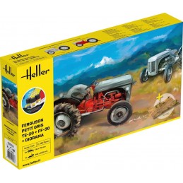 Set of 2 Fergusson Petit Gris TE-20 and FF-30 + Diorama 1/24 Heller + glue and paints Heller HEL-52326 - 1