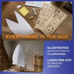 Voilier Yacht beauté de l'océan Puzzle 3D bois UGEARS UGEARS UG-70193 - 5