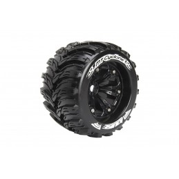 MT-Cyclone Tires + 3.8" Rims Black 1/8 (x2) Louise RC Louise RC L-T3220BH - 1