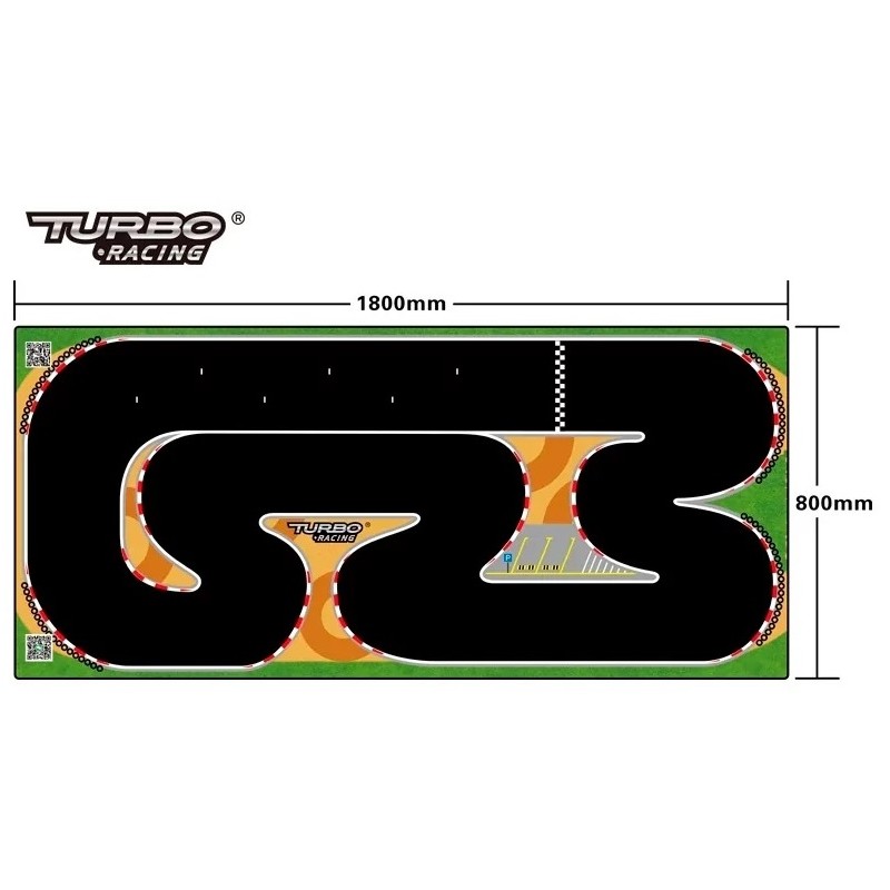 Piste XXL pour Turbo Racing Micro Rally 1/76 (80x180 cm) Turbo Racing TB-760178 - 1