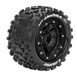 Pneus MT-Uphill + Jantes Noir Traxxas Maxx (x2) Louise RC Louise RC L-T3330SB - 1