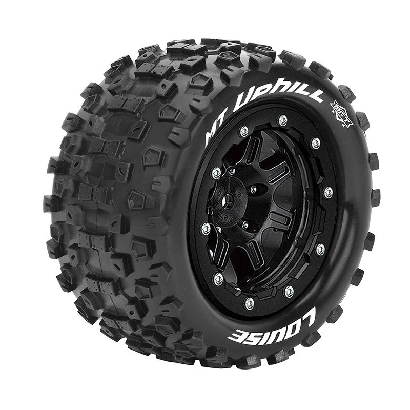 Pneus MT-Uphill + Jantes Noir Traxxas Maxx (x2) Louise RC Louise RC L-T3330SB - 1