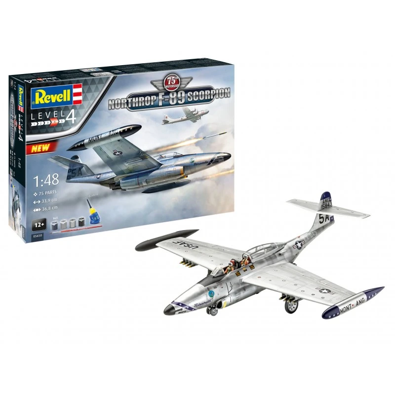 Box set 75th anniv. Northrop F-89 Scorpion 1/48 + Revell paints Revell 05650 - 1 Box set 75th anniv. Northrop F-89 Scorpion 1/48 + Revell paints Revell 05650 - 1