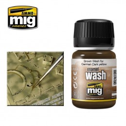 Brown WASH paint for dark yellow German 35ml Mig AMMO - MIG Jimenez A.MIG-1000 - 1