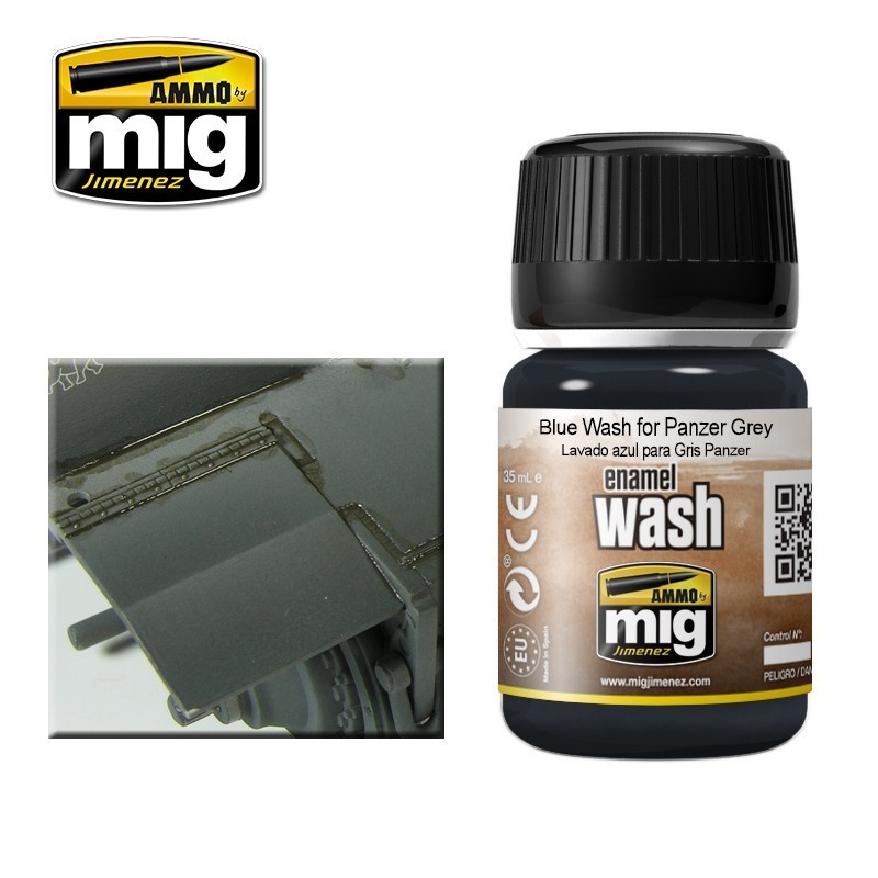 Blue WASH for Panzer Grey 35ml Mig AMMO - MIG Jimenez A.MIG-1006 - 1