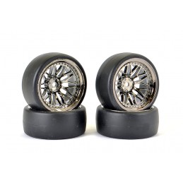 Roues drift D1 chrome noir 20 rayons 26mm 1/10 (4) Fastrax Fastrax FAST1355BC-D19 - 1