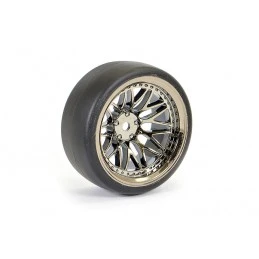 Roues drift D1 chrome noir 20 rayons 26mm 1/10 (4) Fastrax Fastrax FAST1355BC-D19 - 2