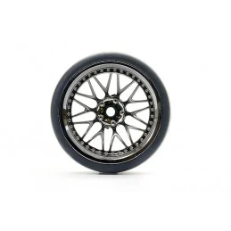 Roues drift D1 chrome noir 20 rayons 26mm 1/10 (4) Fastrax Fastrax FAST1355BC-D19 - 2