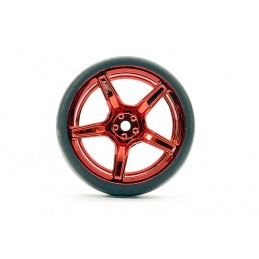 Roues drift D1 rouge brillant 5 rayons 26mm 1/10 (4) Fastrax Fastrax FAST1351MR-D13 - 2