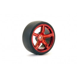 Roues drift D1 rouge brillant 5 rayons 26mm 1/10 (4) Fastrax Fastrax FAST1351MR-D13 - 2
