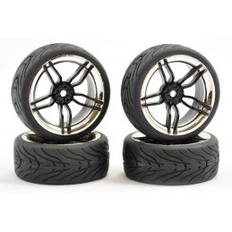 Black chrome track wheels 10 spokes 26mm 1/10 (4) Fastrax Fastrax FAST0096BC - 1