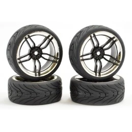 Roues piste chrome noir 10 rayons 26mm 1/10 (4) Fastrax Fastrax FAST0096BC - 1