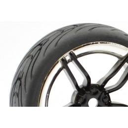 Black chrome track wheels 10 spokes 26mm 1/10 (4) Fastrax Fastrax FAST0096BC - 2