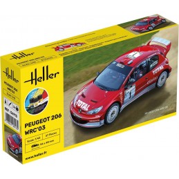 Peugeot 206 WRC 2003 1/43 Heller + colle et peintures Heller HEL-56113 - 1