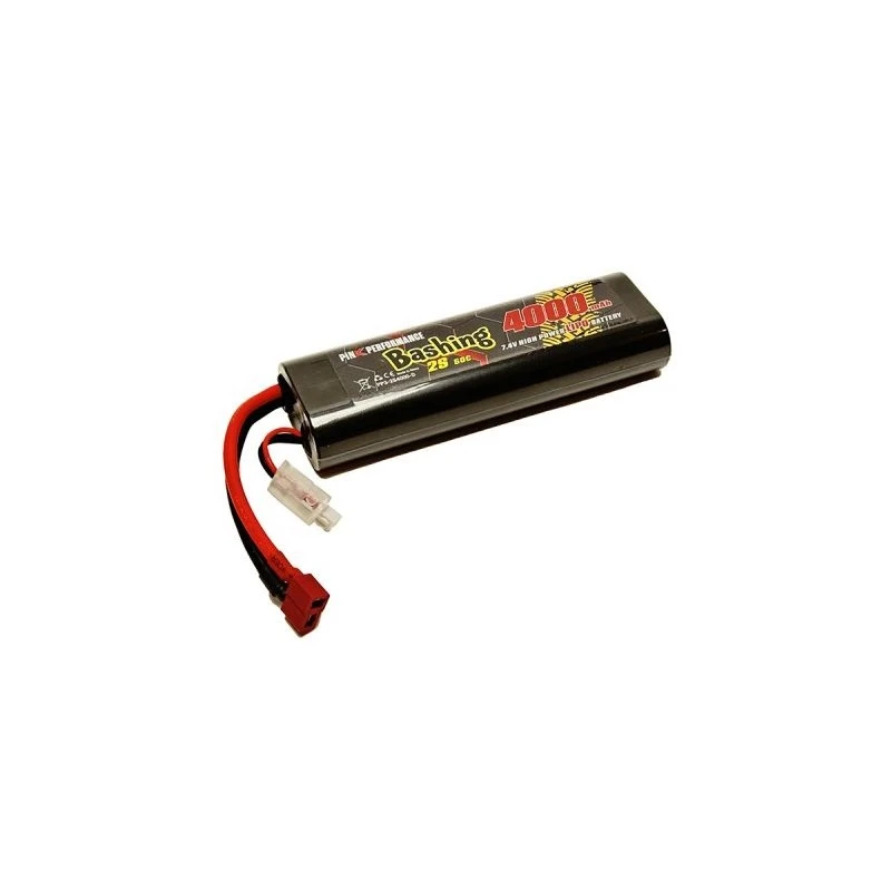 Li-Po 4000mAh 50C 2S 7.4V Case (Dean) Pink Performance Pink Performance PP3-2S4000-D - 1