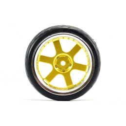 6-spoke 26mm 1/10 chrome gold track wheels (4) Fastrax Fastrax FAST0087GC - 2