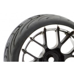 Fastrax 14-spoke 14-spoke black chrome track wheels 1/10 (4) Fastrax FAST0097BC - 2