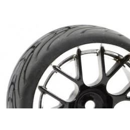 Roues piste chrome noir 14 rayons 26mm 1/10 (4) Fastrax Fastrax FAST0097BC - 2