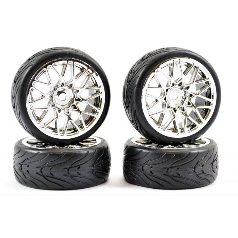 Roues piste chrome 20 rayons 26mm 1/10 (4) Fastrax Fastrax FAST0089C - 1