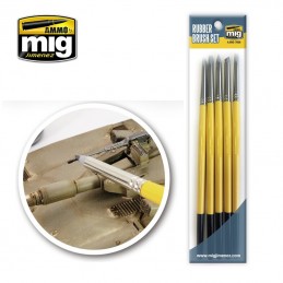 Set of 5 Mig rubber brushes AMMO - MIG Jimenez A.MIG-7606 - 1