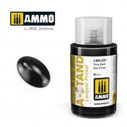 A-STAND Paint Gloss Black Base Primer 30ml Mig AMMO - MIG Jimenez A.MIG-2351 - 1