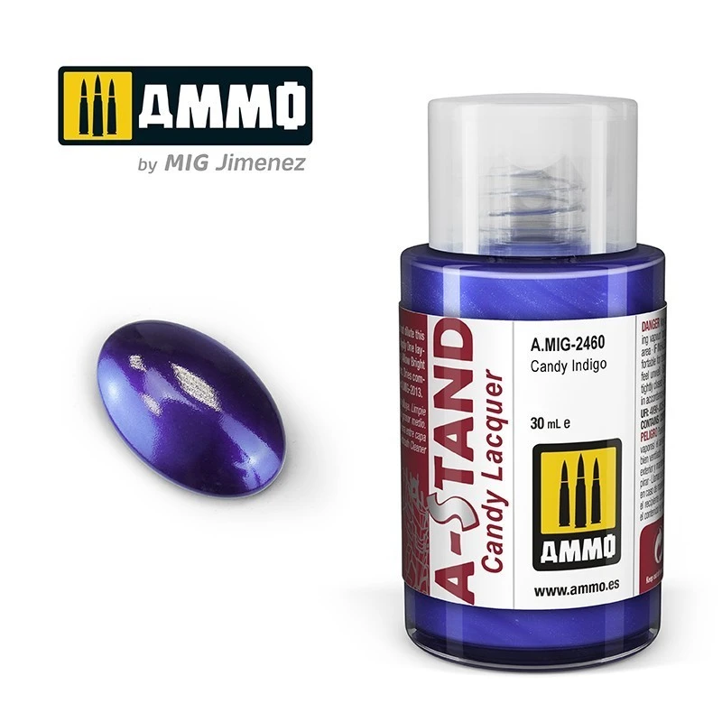 A-STAND Indigo Candy Paint 30ml Mig AMMO - MIG Jimenez A.MIG-2460 - 1 A-STAND Indigo Candy Paint 30ml Mig AMMO - MIG Jimenez A.MIG-2460 - 1