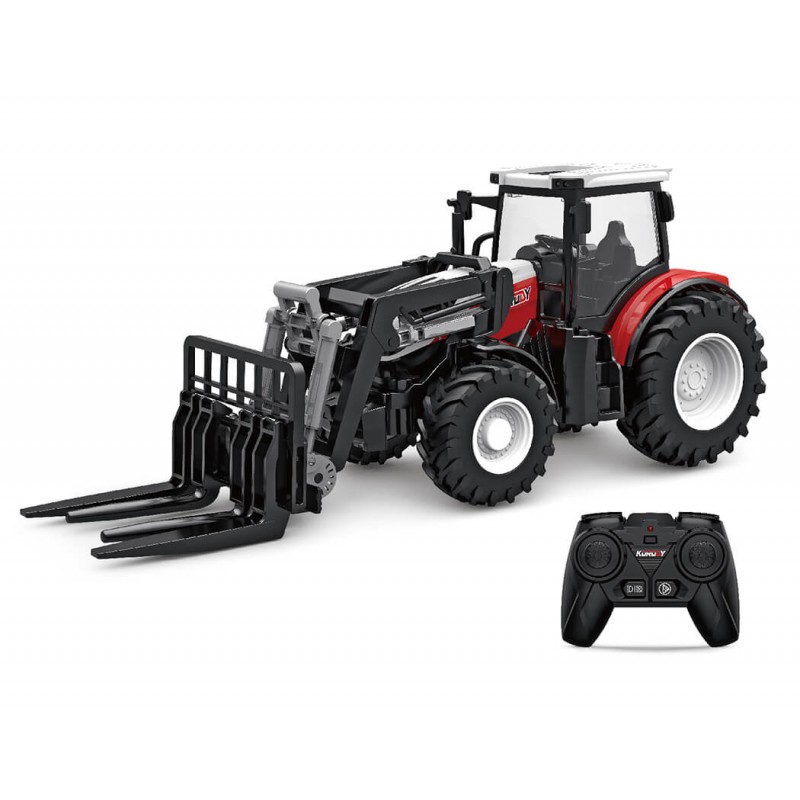 Red RC Tractor with Fork and Tines Pallet Truck 1/24 Korody  K-6633 - 1
