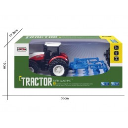 Red Big Wheel RC Tractor with Harrow 1/24 Korody  K-6639K - 8