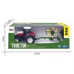 Red Big Wheel RC Tractor with 1/24 Korody Rake  K-6637K - 8