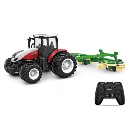 Red Big Wheel RC Tractor with 1/24 Korody Rake  K-6637K - 1