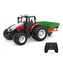Red Big Wheel RC Tractor with Fertilizer Seeder 1/24 Korody  K-6635K - 1