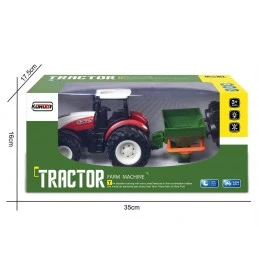 Red Big Wheel RC Tractor with Fertilizer Seeder 1/24 Korody  K-6635K - 8
