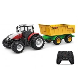 Red Big Wheel RC Tractor with Tipping Trailer 1/24 Korody  K-6643K - 1