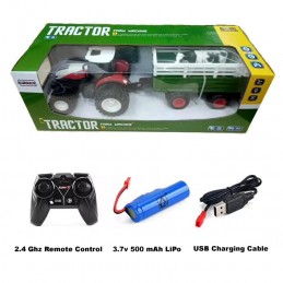 copy of Red Big Wheel RC Tractor with Tipping Trailer 1/24 Korody  K-6644K - 11