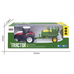 Red Big Wheel RC Tractor with Seed Drill Trailer 1/24 Korody  K-6646K - 9