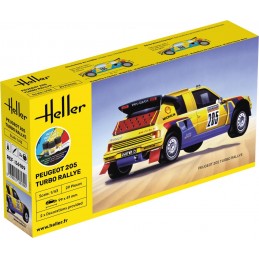Peugeot  205 TURBO Rallye 1/43 Heller + colle et peintures Heller HEL-56189 - 1