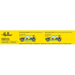 Peugeot  205 TURBO Rallye 1/43 Heller + colle et peintures Heller HEL-56189 - 3